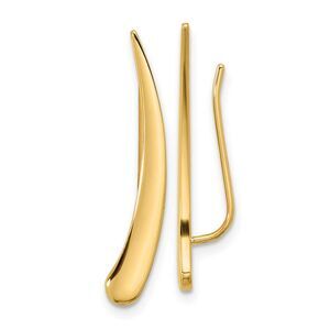 4 x 28mm (1 1/8 Inch) 14k Yellow Gold Polished Pointed Ear Climbers